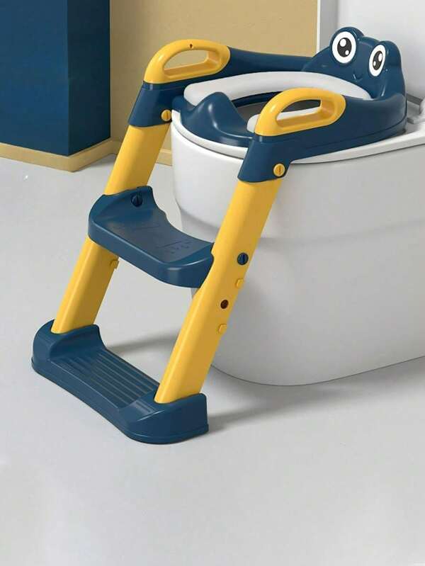 2-EN-1 Siège de toilette d'entraînement au pot avec marchepied pour tout-petits, siège de pot d'entraînement stable pour enfants garçons et filles avec protection anti-éclaboussures et tapis antidérapant, échelle réglable et hauteur de siège de pot réglable