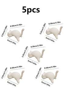 1pc/2pcs/3pcs/5pcs黑白黄粉猫背包挂钩书桌桌边挂钩无痕不挂袋小学生多功能背包打孔 - 彩色 - 查看 17