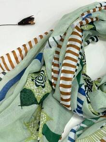 1pc Muslim Women's Versatile Cute Delicate Spring/Summer New Arrival Sweet Retro Pink Series Sunscreen Shawl Scarf - Multicolor - View 4