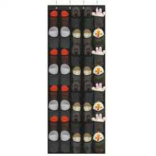 1pc Large Capacity Over The Door Hanging Shoe Storage Bag, Wardrobe Organizer Bag With Multi-Compartments For Socks And Household Items, Casual Style Non-Woven Fabric Hanging Storage Bag For Shoes