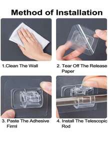 10 Giá đỡ lắp đặt không cần khoan, móc treo rèm dính, kẹp thanh treo rèm cửa sổ, móc treo rèm cửa dạng thanh ngang có thể kéo giãn. Được làm bằng vật liệu dính cường độ cao, đảm bảo bám dính chắc chắn trên bề mặt nhẵn hoặc nhám mà không lo rơi ra. Thiết kế giá đỡ tiện dụng, dễ lắp đặt, phù hợp với nhiều loại vật liệu tường bao gồm gạch men, kính, gỗ và bề mặt kim loại. Khả năng chịu lực mạnh, có thể dễ dàng treo rèm cửa nặng hoặc rèm cửa. - Nhiều màu - Xem 4