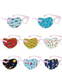 8 Pieces Of Summer Children's Boy And Girl Eye Patches For Amblyopia, Single-Eye Dedicated Full-Cover Eye Patches, Light-Blocking Single-Eye Cover