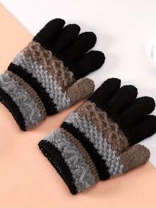 1双儿童针织手套，适合秋冬季日常佩戴 - 彩色 - 查看 10