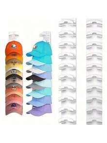 1/2pcs Heavy Duty 10-Tier Baseball Cap Organizer Rack, Sturdy Hanging Storage Holder For Hats, Suitable For Door, Cabinet, Wall And Entryway, Practical Home Storage Accessory - Multicolor - View 10