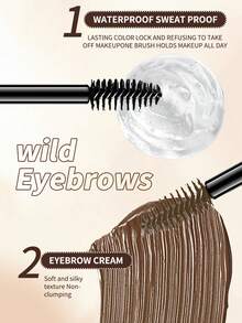 1 件双头染色和透明眉毛定型凝胶，眉毛凝胶 - 防水、防晕染和自然妆效，24 小时持久配方 - 多色+透明 - 查看 4