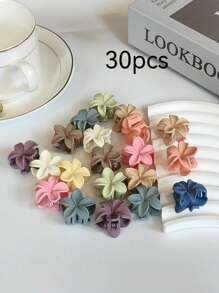 30 buc cleme de păr colorate cu model aligator floral, mini cleme de păr cu gheare pentru codițe, cocuri, breton, accesorii de păr (culoare aleatorie) cleme de păr cu flori
