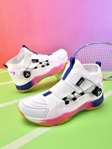 女士羽毛球鞋，系带设计，碳纤维板支撑，超轻透气，防滑耐磨，专业羽毛球比赛及训练鞋，网球鞋