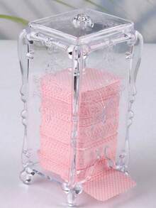 1 件蝴蝶图案指甲油卸妆巾带盖，多功能美甲工具盒 - 彩色 - 查看 1