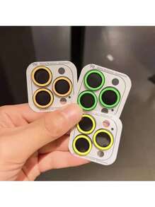 1 Set de Protector de Lente de Vidrio Luminoso Compatible con iPhone 16 15 Pro Max con Anillo de Metal Brillante Compatible con iPhone 14 13 Plus 12 Pro Max Mini (Rosa) Aplicable a Protección Diaria, Oficina, Hogar Protector de Lente de Teléfono a Prueba de Agua, a Prueba de Golpes, Anti-Caídas, Anti-Arañazos, Anti-Huellas Dactilares Cubierta Completa