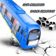 1 件模拟灯光和声音效果，地铁惯性儿童模型玩具车，坚固耐用，可开门男孩玩具 - 彩色 - 查看 4