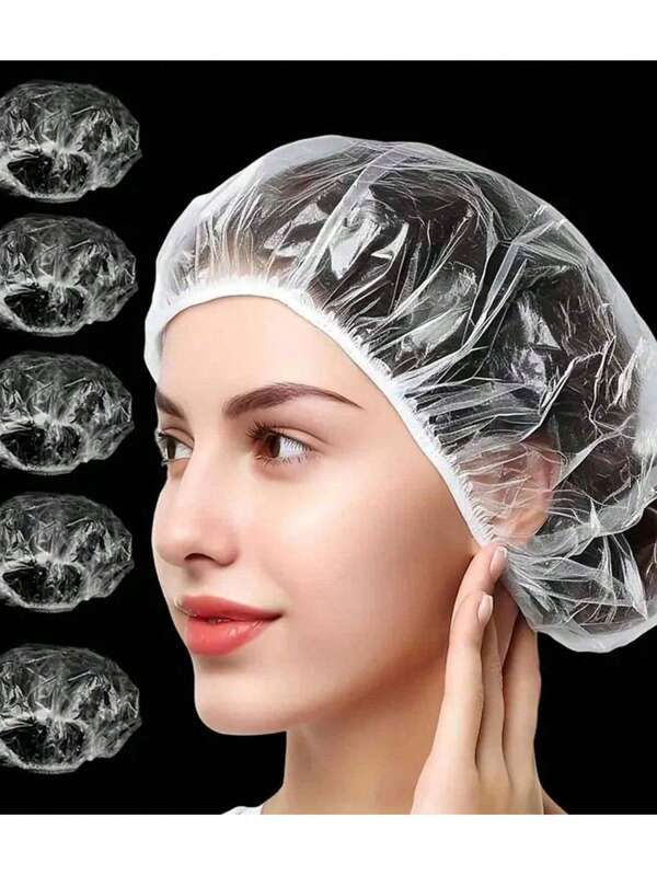 100/50/30/10pcs Disposable Shower Cap Set, Waterproof Elastic Bath Shower Caps, Suitable For Bathing, Hair Care, Thick Large Stretchable Bathing Cap, Convenient To Carry