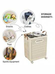 1pc Foldable Storage Box, Wardrobe Storage Box, Toy Storage Box, Sundries Storage Basket, Large Capacity Storage Box, Suitable For Toys, Clothes, Snacks, Books, Shoes, Plastic Boxes For Cars, Home Storage And Bedroom Accessories Under The Bed Storage Basket - Nhiều màu - Xem 8