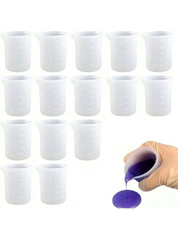 100ml wiederverwendbare Silikon Messbecher, 1/3/5/10 Stücke Silikon Mischbecher für UV Epoxidharz Kunsthandwerk, Präzisionsmaßstabs-Töncups, Schmuckguss-Formen, Acrylfarben-Gießen, Becher-Herstellung, Epoxidharz-Handwerksarbeiten