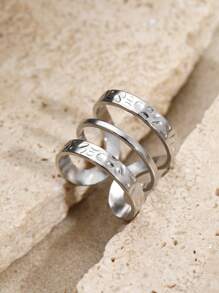 1pc Fashion Minimalist Hollow Infinity Symbol Stainless Steel Ring, Everyday Wear For Women