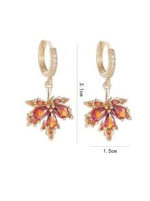 2 piezas Pendientes colgantes con flor de rhinestone - Multicolor 3 - Ver 2