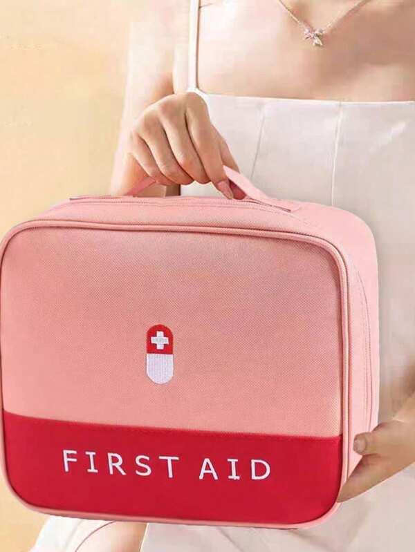 1 pièce Sac de rangement portable pour médicaments, trousse de premiers soins de voyage, boîte de premiers soins pour la maison, organisateur de médicaments de santé de voyage, convient pour la maison, les voyages, la pandémie, pochette médicale pratique à plusieurs couches