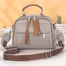 Women Shoulder Bags - 淺卡其配土黃 - 查看 6