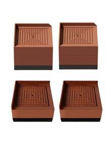 家具升降器，床/沙发/书桌/桌子/椅子腿/冰箱升降至 1.5 英寸，方形可调节升降块，用于延长器，重型支撑高达 1300 磅，3 英寸棕色方形，圣诞装饰，房间装饰，圣诞节，家居圣诞装饰，新年 - 彩色 - 查看 3