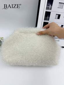 ENBEI BAIZE 优雅条纹拼色手拿包 - 化妆包大号、耐用、多功能女士沙滩包、夏季钱包优雅女士包，适合日常使用和节日场合母亲节礼物、婚礼季节纪念品包