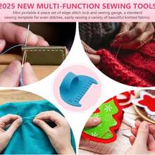 2025款防滑缝纫模板套装，确保缝纫效果一致 - DIY缝纫指导工具、补丁和缝纫辅助工具，适合初学者轻松完成缝纫。简易缝纫工具。缝纫模板套装，确保针迹一致，3种尺寸防滑缝纫模板，DIY缝纫指导工具，适用于接缝处理