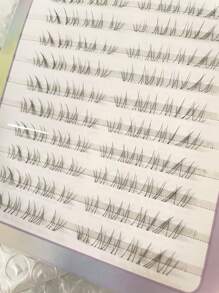 80pcs 10 Rows High Capacity Light Eyelashes Thin Natural Transparent Stem False Eyelashes Delicate Segment Curl Fine Soft Lash Clusters, Eyelash Clusters, Individual Eyelashes, Lashes, Fake Lashes - B - View 9