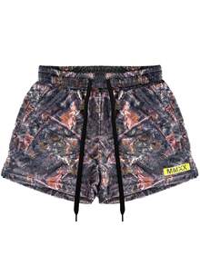 Quần short thể thao nhanh khô Colorblock dành cho nam có dây rút, trang phục thường ngày đi biển, họa tiết Paisley, phong cách Hawaii - màu đen - Xem 2