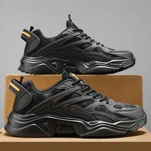 Tênis de corrida masculino, calçados esportivos casuais novos, calçados estudantis, calçados esportivos para todas as estações, tênis de basquete, tênis com amortecimento de ar e absorção de impacto, adequados para todas as estações - Preto - Ver 2
