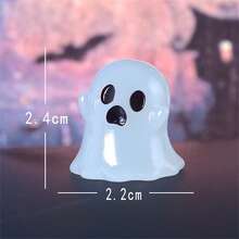 6 Stücke Halloween Eule & Geist leuchtende Miniatur Ornamente, Auto Innenraum Dekoration Tisch Figuren