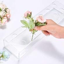 Clear Acrylic Vase Rectangular Floral Centerpiece Table Long Rectangular Decor Modern Vase Wedding Home Decor