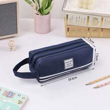 1/2 件铅笔盒纯色格子多功能铅笔盒钻石图案大容量铅笔盒文具袋学生铅笔盒（毛绒学校铅笔盒），适用于学校用品，返校