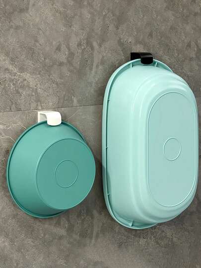 2/4 件壁挂式塑料洗脸盆挂钩 - 易于安装，无需打孔浴室面盆架，面盆挂钩粘钩架，免打孔浴室浴缸架，多功能浴缸悬挂式收纳整理架