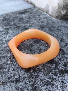 1 件几何夏季扎染手链树脂弧形海滩手镯，不对称醋酸纤维袖口腕带，时尚百搭 - 手鐲 - 查看 20