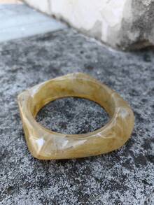 1 件几何夏季扎染手链树脂弧形海滩手镯，不对称醋酸纤维袖口腕带，时尚百搭 - 手鐲 - 查看 24