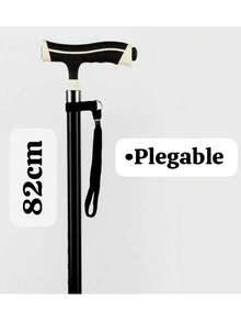 BASTÓN  BLANCO Y NEGRO ,PLEGABLE CON LUZ  ,3 PATAS - Negro - Ver 4