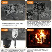 多功能铲、猫砂铲、煤铲、镂空壁炉灰筛金属黑煤铲、壁炉灰筛金属煤铲、壁炉火坑工具、户外烧烤架、耐热壁炉炭铲 - 多色 - 查看 3