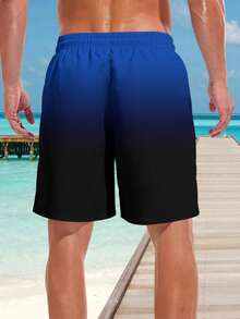 Shorts de praia casuais com estampa 3D havaiana plus size masculino - secagem rápida, cintura com cordão, perfeito para passeios de verão - Multicolorido - Ver 2