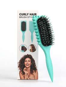 盒装卷发梳，适用于卷发、波浪发和卷曲发 - 顺滑、防毛躁发刷，带清洁工具，轻巧设计，多种颜色，适合干湿发，可吹干，适合家庭、沙龙和旅行造型梳，可轻松塑造卷发并增加卷发丰盈度，Candybrush 出品的发型工具