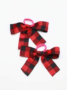 6 件装女孩学院风返校格子蝴蝶结发圈，时尚可爱甜美蝴蝶发饰，适合各种场合，马尾辫夹，发圈，发绳，学校用品