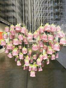 20朵粉色玫瑰 + 500厘米透明绳，悬挂式红色玫瑰人造丝花 - 适用于婚礼拱门、婴儿派对、新娘派对、花束、派对中心装饰和天花板装饰 - 是婚礼策划师和DIY爱好者的完美礼物，也适合生日、毕业典礼等场合，是DIY婚礼装饰、新娘派对、婚礼花束、派对中心装饰、天花板装饰和情人节的理想之选。 - 粉色 - 查看 6