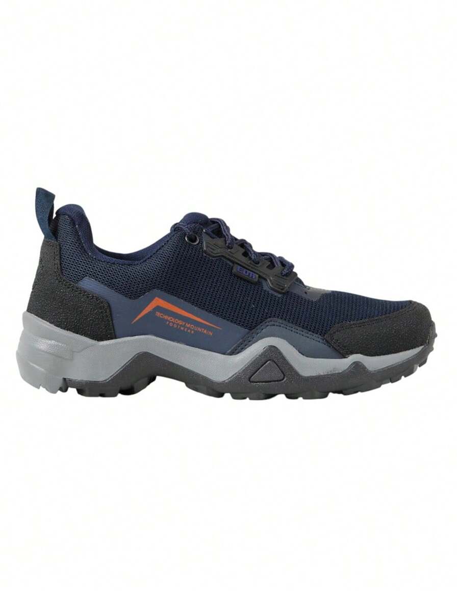 Deportivo Tenis Senderismo Impermeable Montaña Confort Comoda Hiking Kuali Shoes - Azul Marino - Ver 1