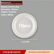 10/50pcs 6/8 Inch Thick Luxury Sugarcane Fiber Paper Plates - Reusable, Leak-Proof, Disposable, Suitable For Celebration Events - Multicolor - View 19