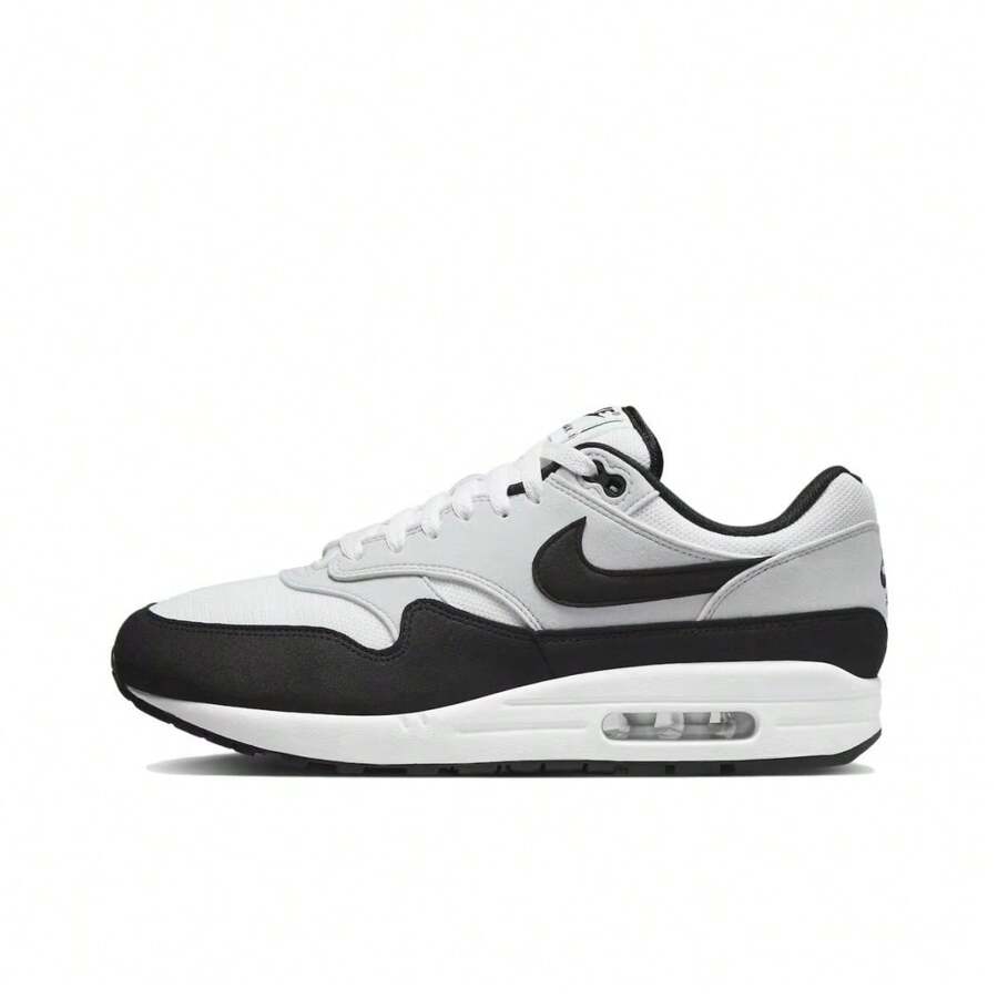 Nike Nike Air Max 1 Mesh Comfortable Versatile Fashionable Low-Top Casual Shoes, Men, White Grey Black