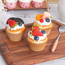 Realistyczne dekoracje na babeczki papierowe - idealne na przyjęcia, świąteczne aranżacje stołów i uroczystości, wielokrotnego użytku i łatwe do czyszczenia