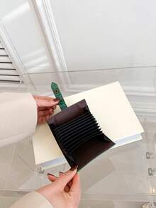 1pc Stone Pattern Leather Belt Buckle Decor Compact Wallet & Card Case Fashionable Daily & Gift Suitable For Women Wallet Mini Wallet Purse Wallet Small Wallet Cute Wallet - Green - View 5