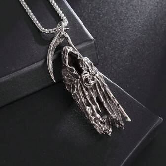 Cross-Border Personalized Hip Hop Titanium Steel Chain Alloy Pendant Necklace, Luxurious Minimalist Sweater Chain For European And American Men