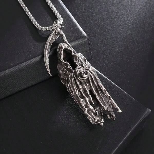 Collar con colgante de cadena de acero de titanio y aleación con estilo hip hop personalizado, cadena de suéter minimalista de lujo para hombres europeos y americanos