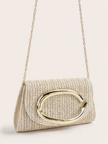 Glänzende, funkelnde, luxuriöse, charmante, elegante, exquisite große Stroh-Clutch für Frauen, Abendtasche, Handtasche mit abnehmbarem Kettengurt, geeignet für Hochzeiten, Partys, Galas, aus Samt-Material gefertigt, modisch und elegant, passend für Mädchen, Damen, Studentinnen, junge Berufstätige und Büromitarbeiterinnen - Aprikosenfarben - Übersicht 4