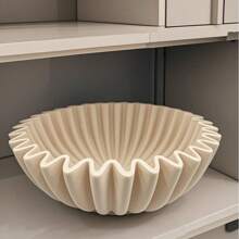 1 Stück handgefertigte Harzteller in Fächerform mit Lotosblattrand Dekor, geeignet für Innen- und Außendekoration Zuhause, Couchtisch, Küchentheke, Schüssel für Schlüssel im Eingangsbereich, Dekoration für Weihnachten, Halloween, Ostern, Erntedankfest, ohne Strombedarf