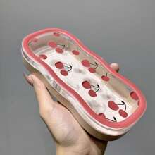 1 pieza Caja de almacenamiento de gafas con diseño en forma de cereza, diseño portátil