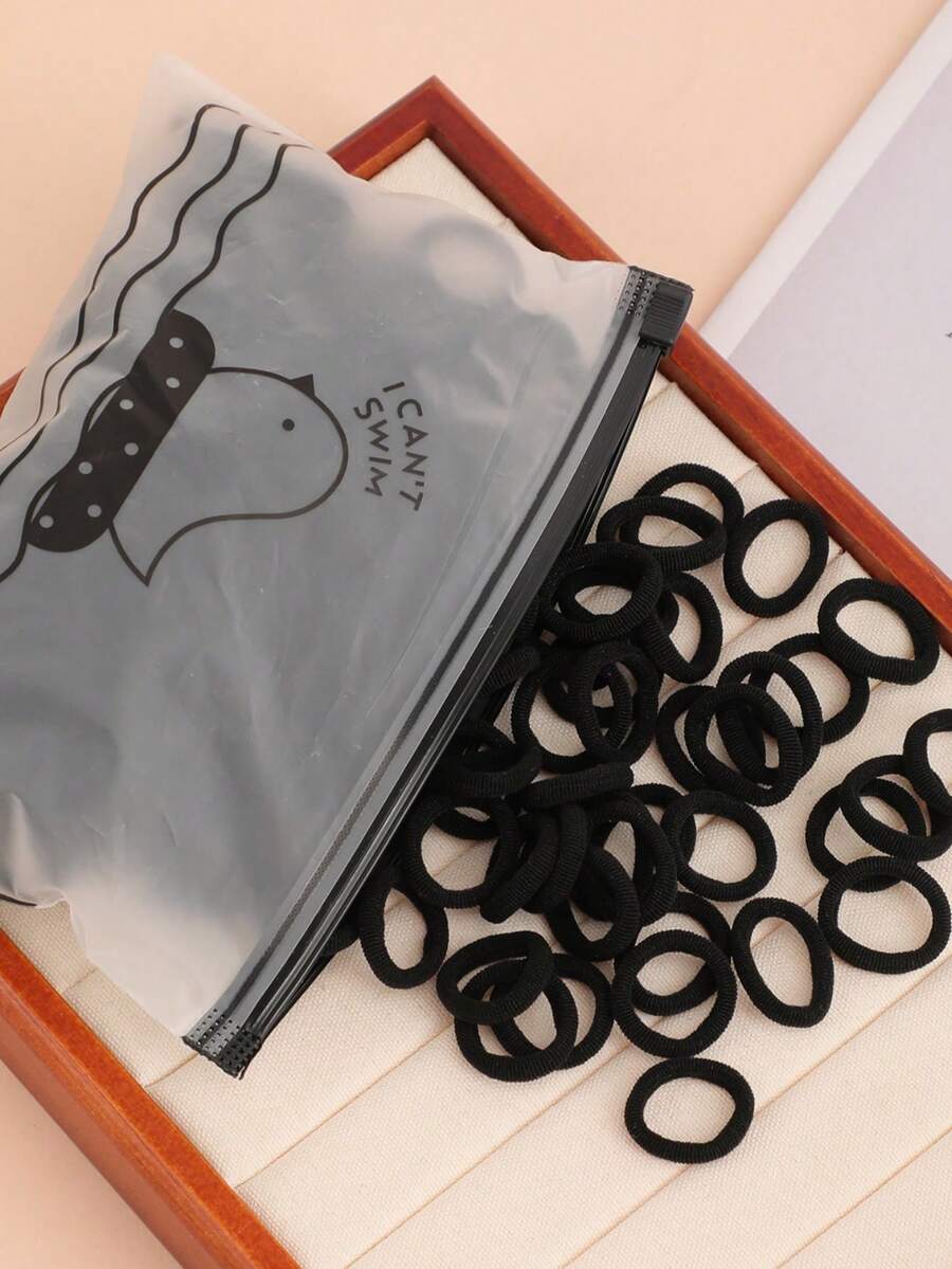 100 Stücke/Packung Damen Einfarbige Lässig Haargummis, Nicht schädigend, zart & klein, hohe Elastizität, Basis Haargummis, geeignet für täglichen Pferdeschwanz, können als Haargummis, Gummibänder, Haarseile, Haarringe, Haaraccessoires usw. verwendet werden. Kopfzubehör Gym Sport Laufoutfit